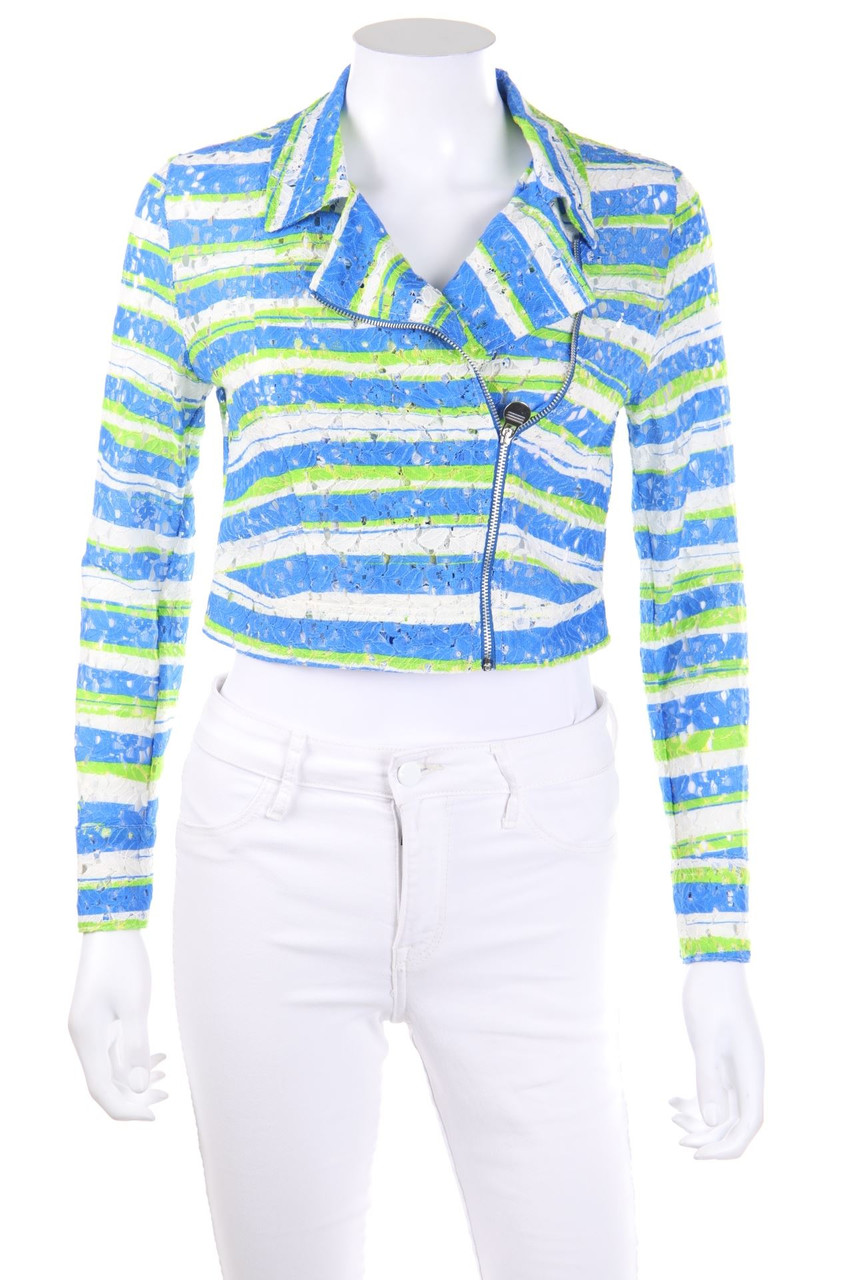 SECONDHAND - Spitzen-Streifen-Jacke - D 32