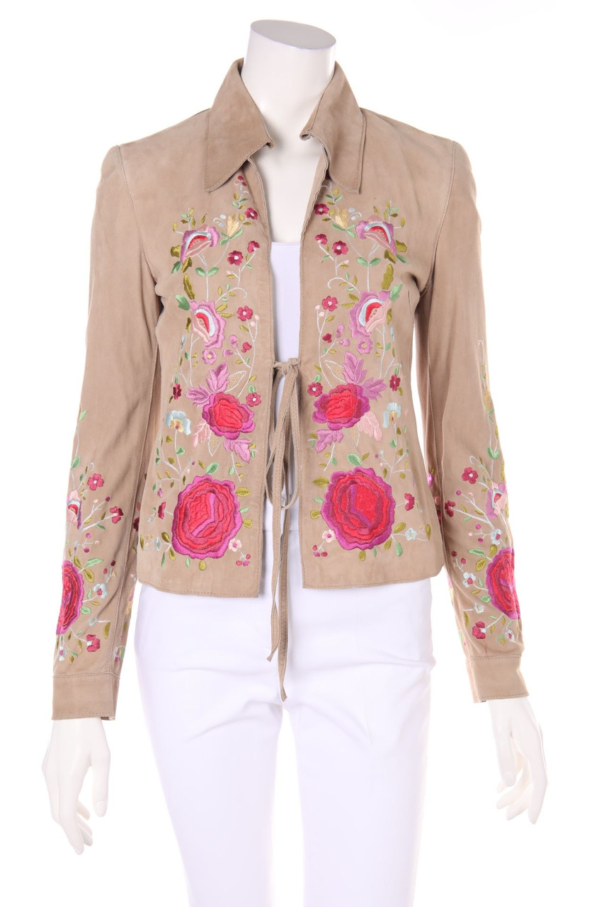 DOLCE&GABBANA - Lederjacke mit Stickereien - D 38