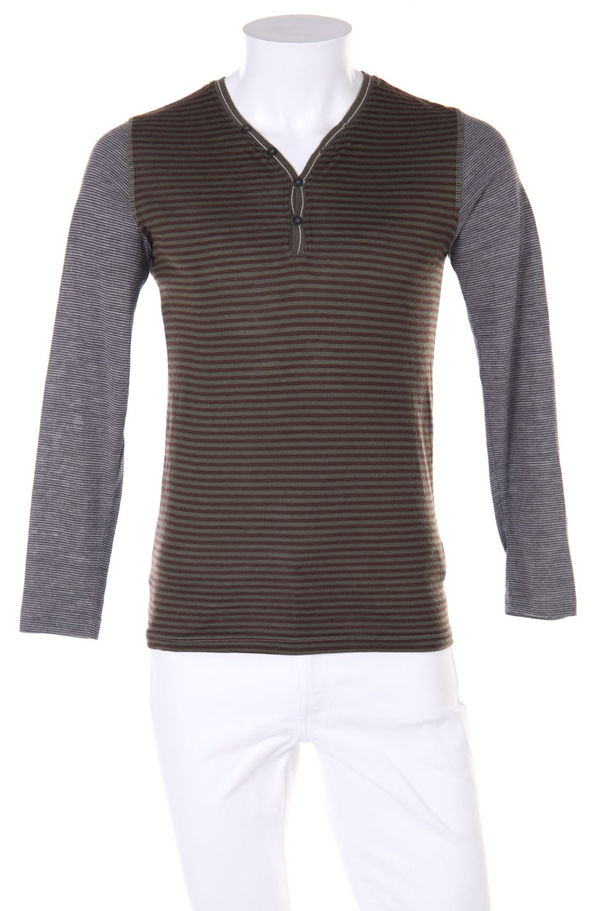 Desigual - Longsleeve-Shirt mit Wolle mit Streifen - S