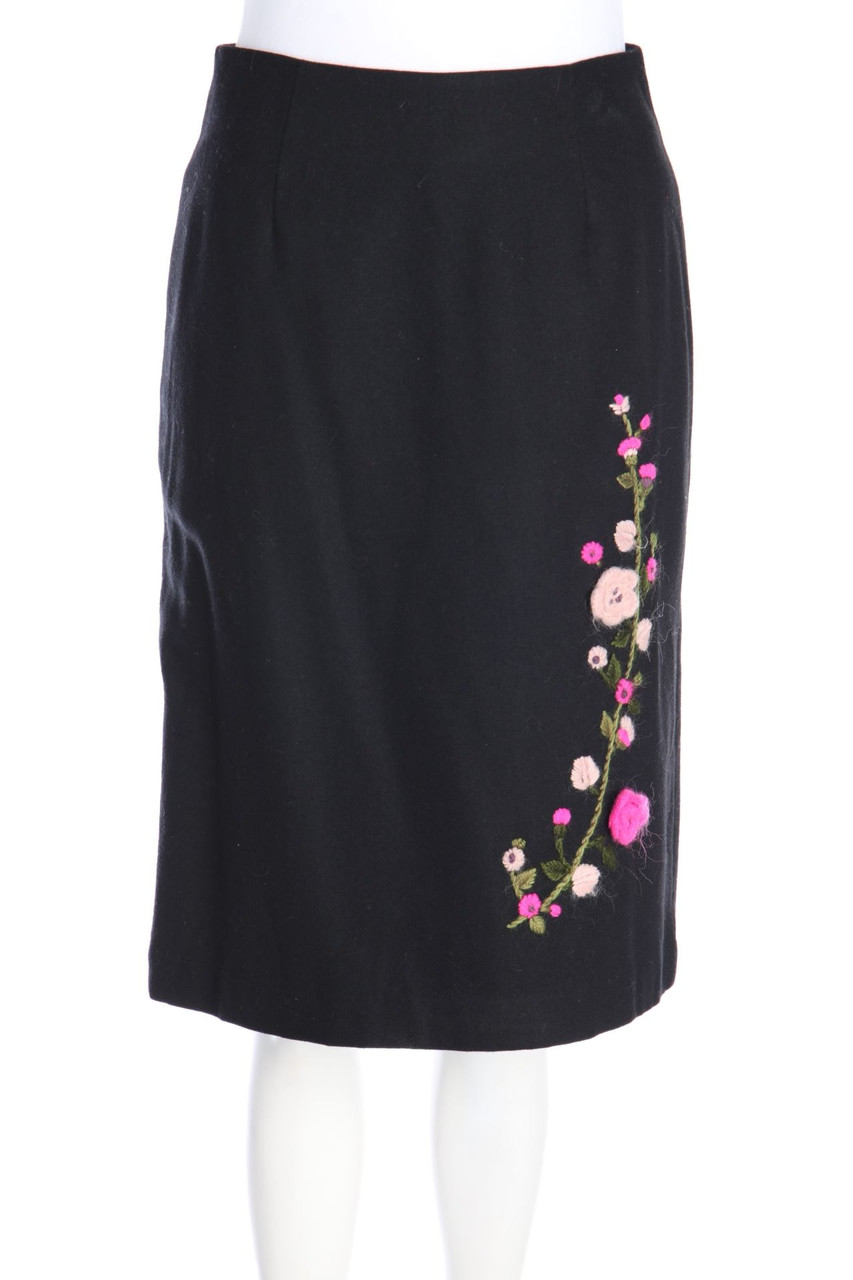 motivi - Midirock aus Woll-Mix mit Stickereien - D 36