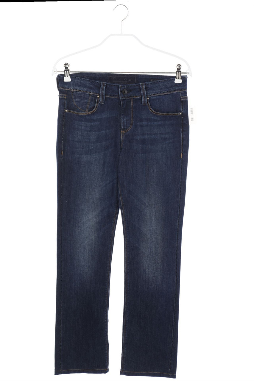 GUESS - Used Look Straight Cut Jeans mit Strass-Steinen - W28