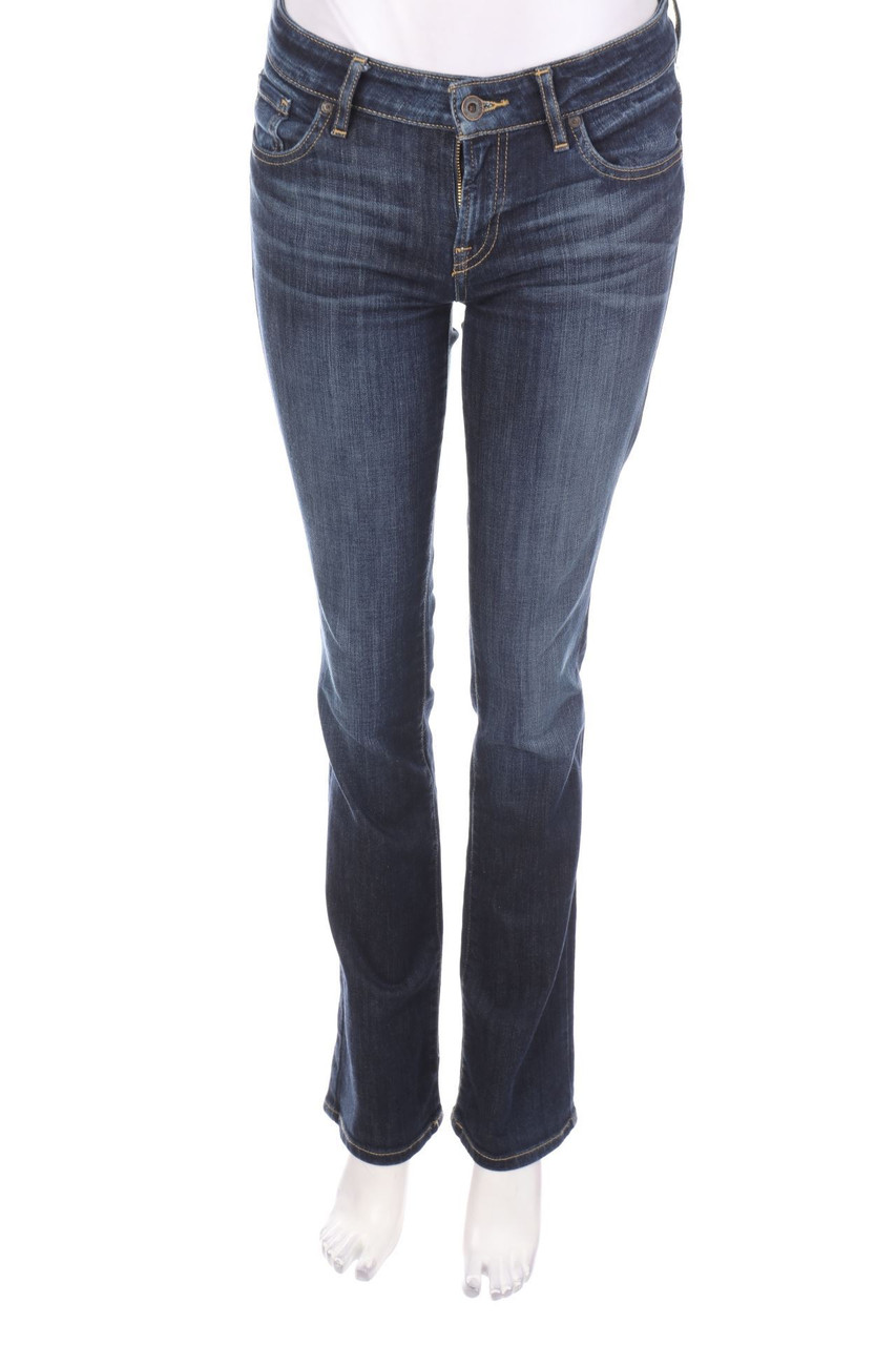 GUESS - Used Look Bootcut-Jeans mit Logo-Plakette - W28