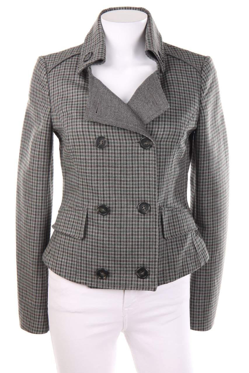 STILE BENETTON - Blazer-Jacke aus Woll-Mix mit Karo-Muster - D 40