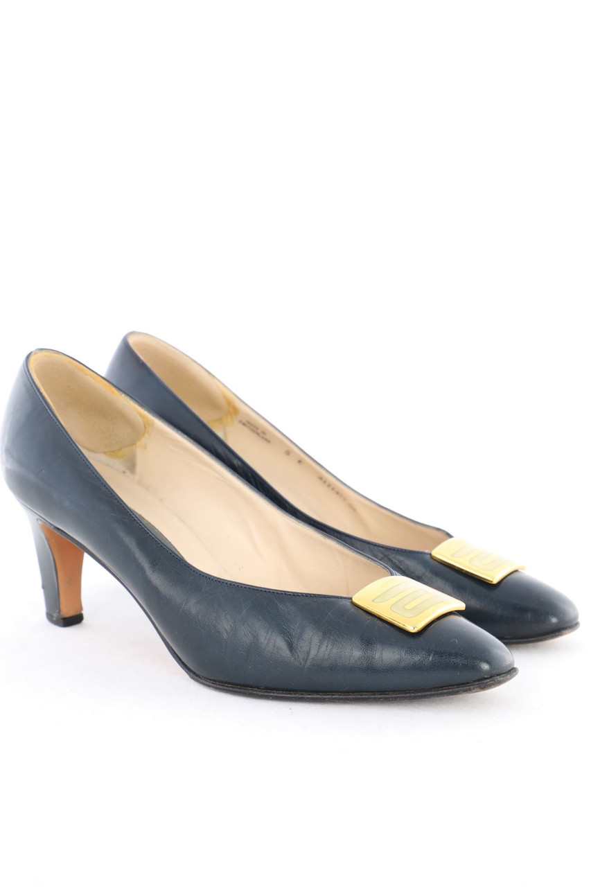 BALLY - Vintage-Pumps mit Logo-Applikation