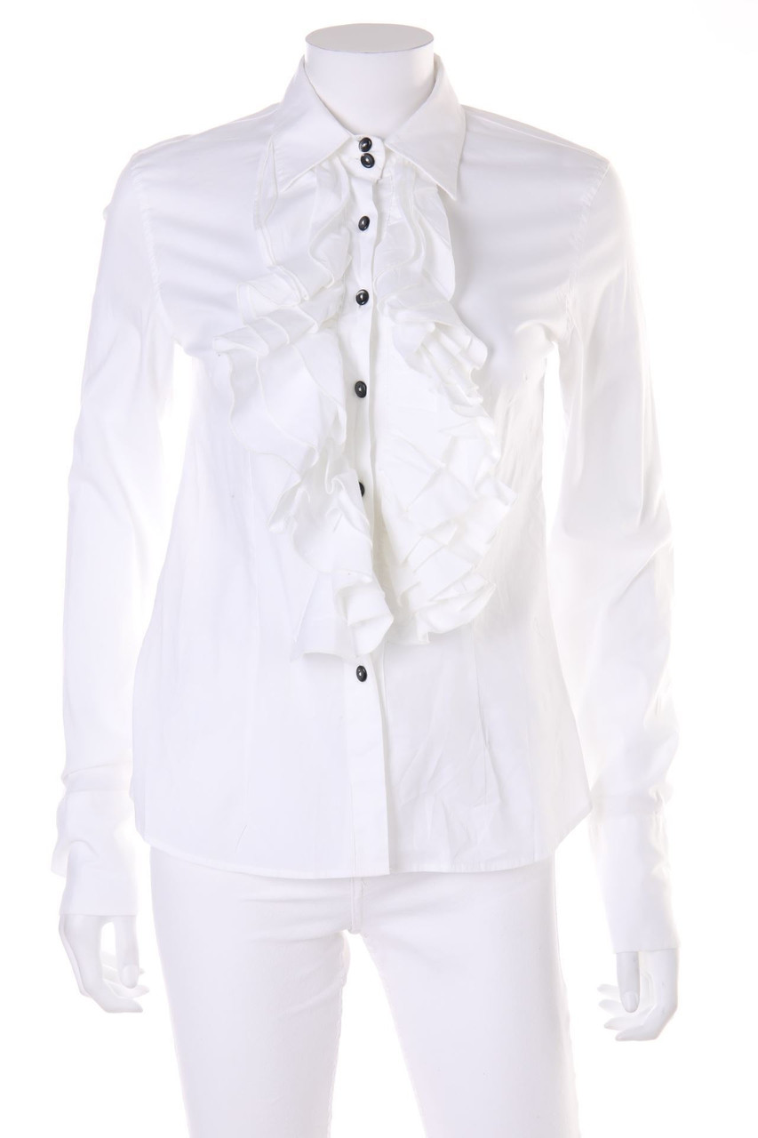 Ohne Label - Volant-Bluse - D 38