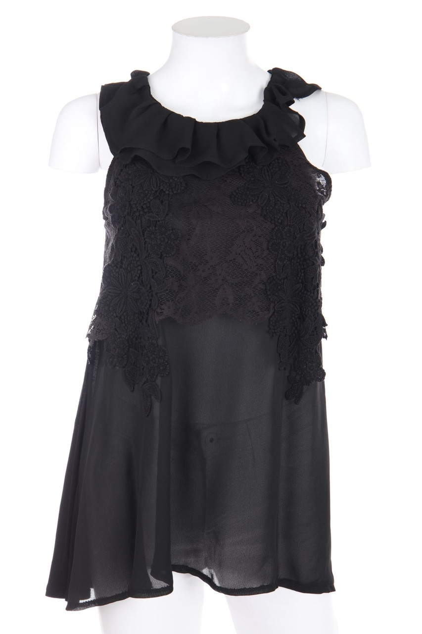 MANGO SUIT - Top mit Spitzen-Einsatz - S