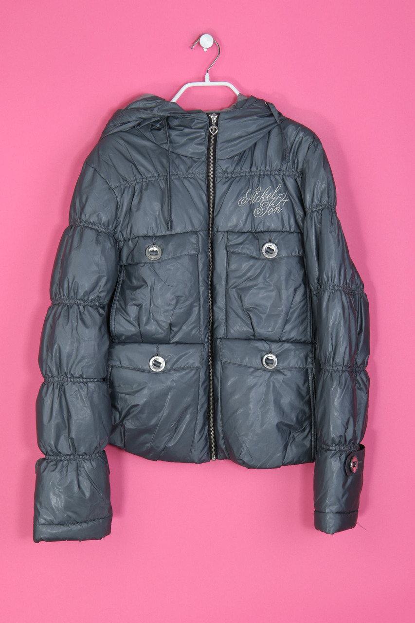 NICKELSON - wattierte Jacke mit Kapuze mit Logo-Stickerei - L