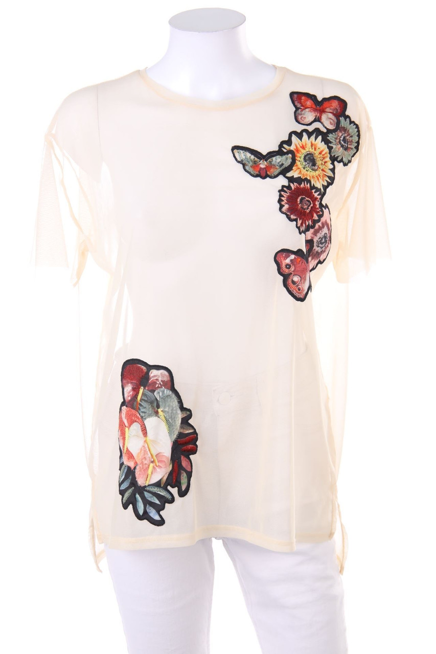 ZARA W&B - Kurzarm-Shirt mit Applikationen - M