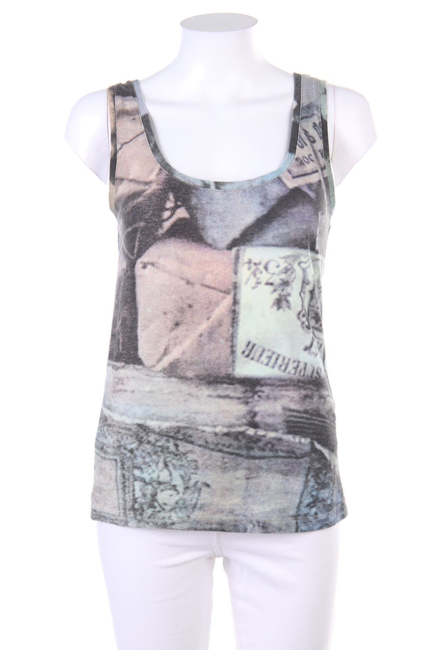 NILE atelier - Top mit Print mit Logo-Plakette - S
