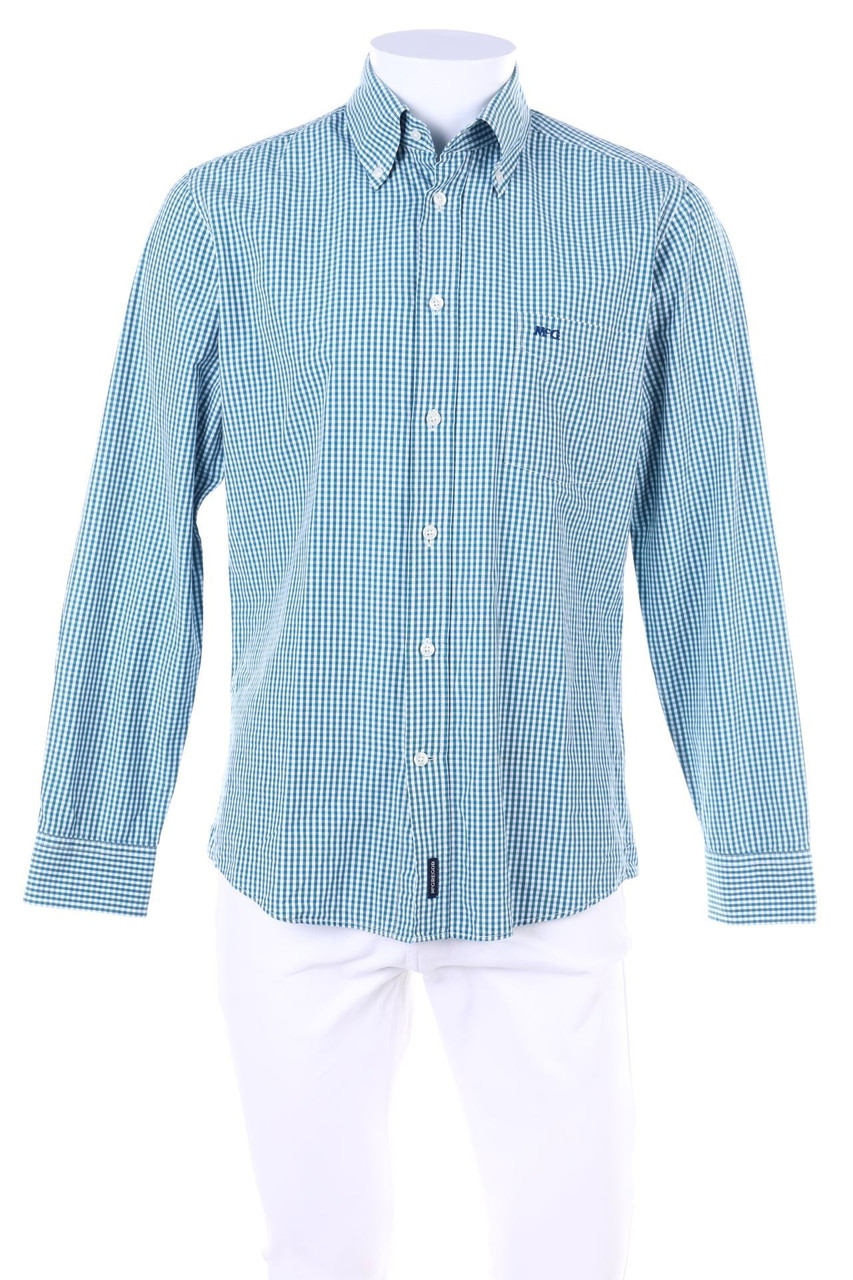 McGregor - kariertes Button-down-Hemd mit Logo-Stickerei mit Logo-Patch - S