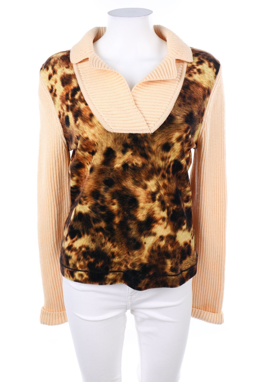 MARC CAIN - Strick-Pullover mit Samt - D 38