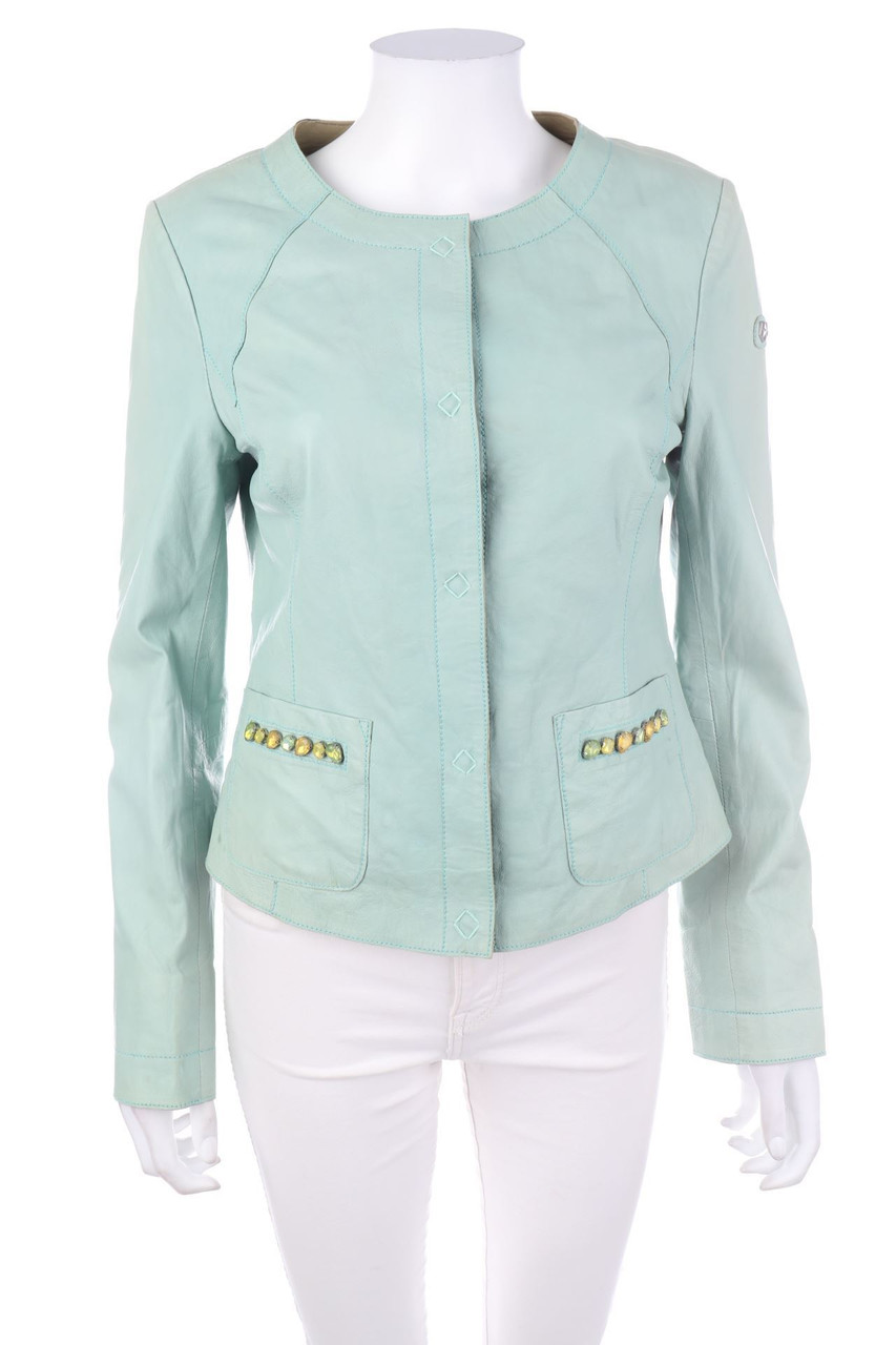 MILESTONE - Lederjacke mit Applikationen - D 38