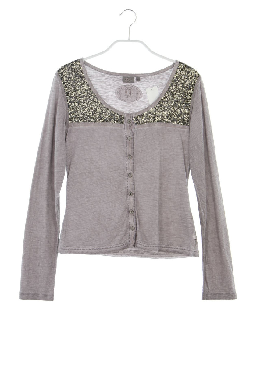 NILE - Garment Dyed-Cardigan mit Pailletten - XS