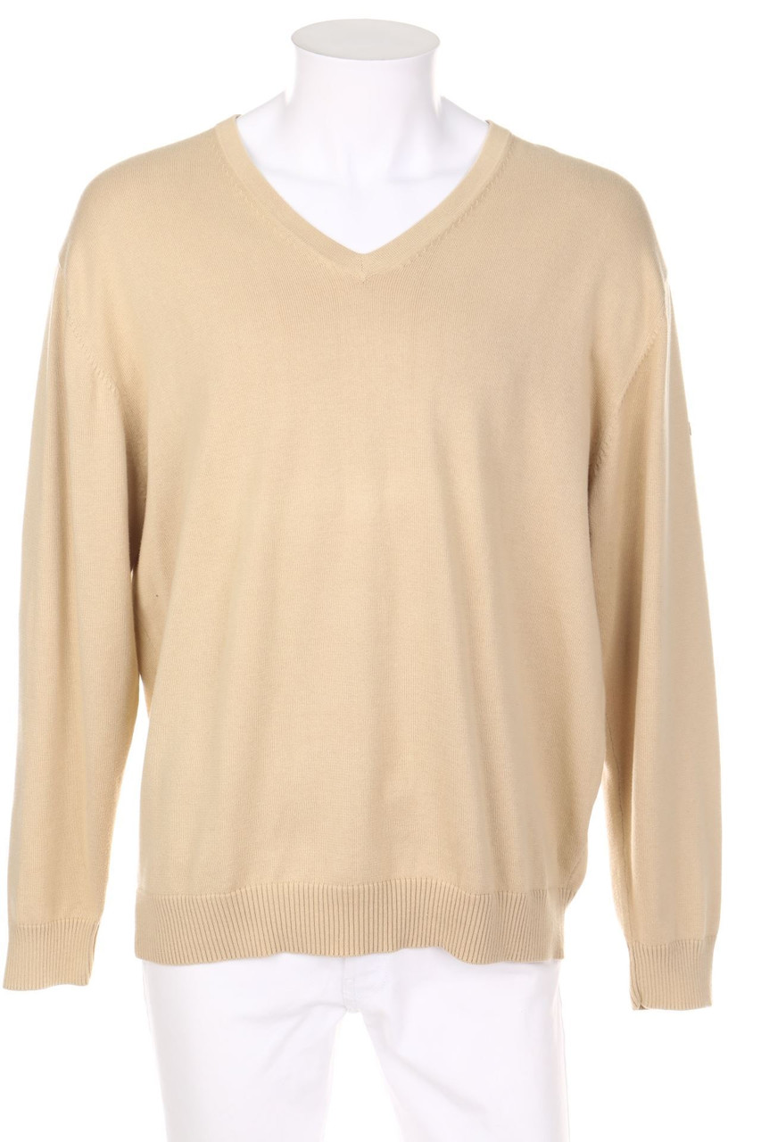 BRAX - Baumwoll-Strick-Pullover mit V-Neck - 54