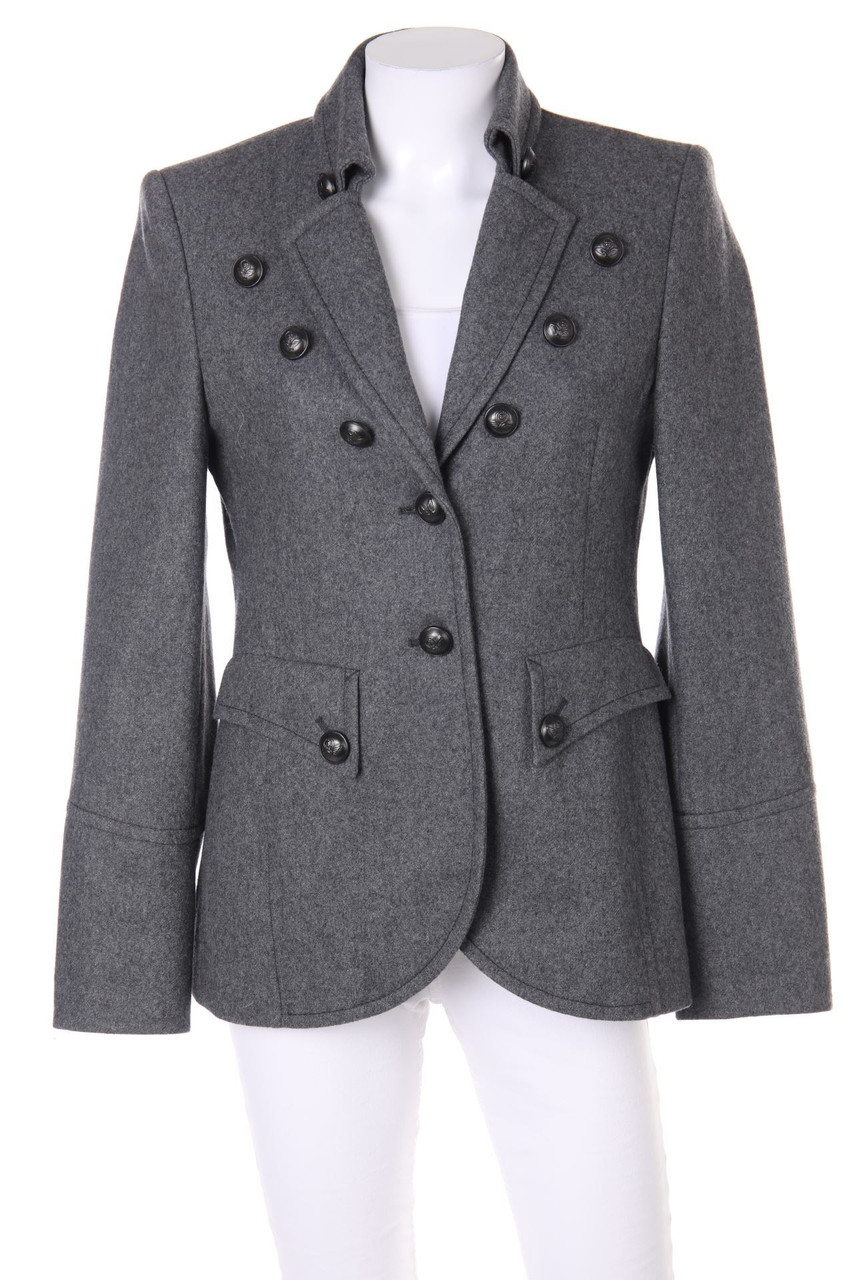 Clément - Military-Blazer aus Woll-Mix mit Schmuck-Knöpfen - D 36