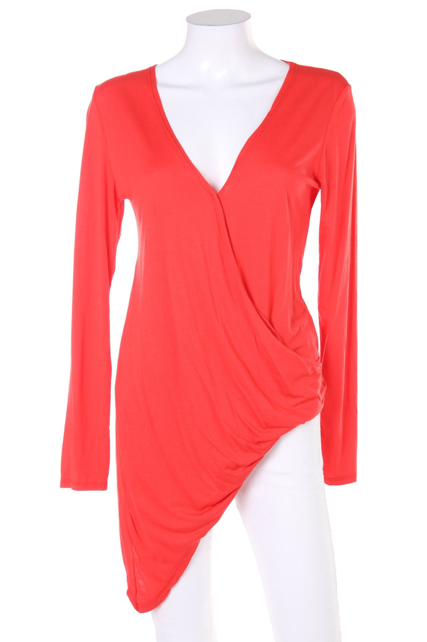 zebra - Shirt aus Viskose-Mix in Wickel-Optik - S