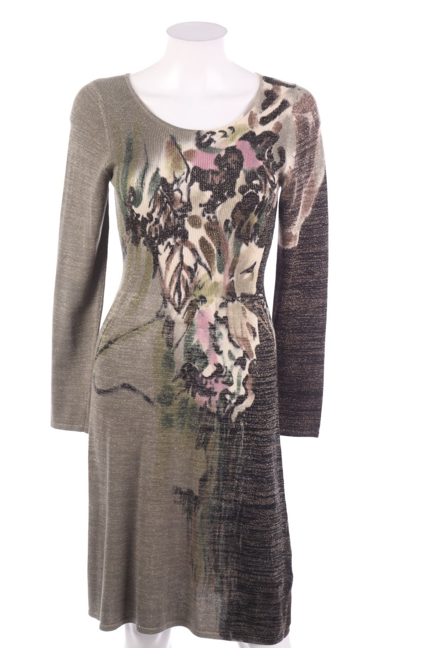 ETINCELLE COUTURE - Metallic-Strickkleid mit Print - D 36