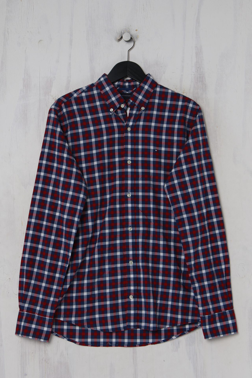 TOMMY HILFIGER - kariertes Button-down-Hemd aus Baumwolle mit Logo-Stickerei - S