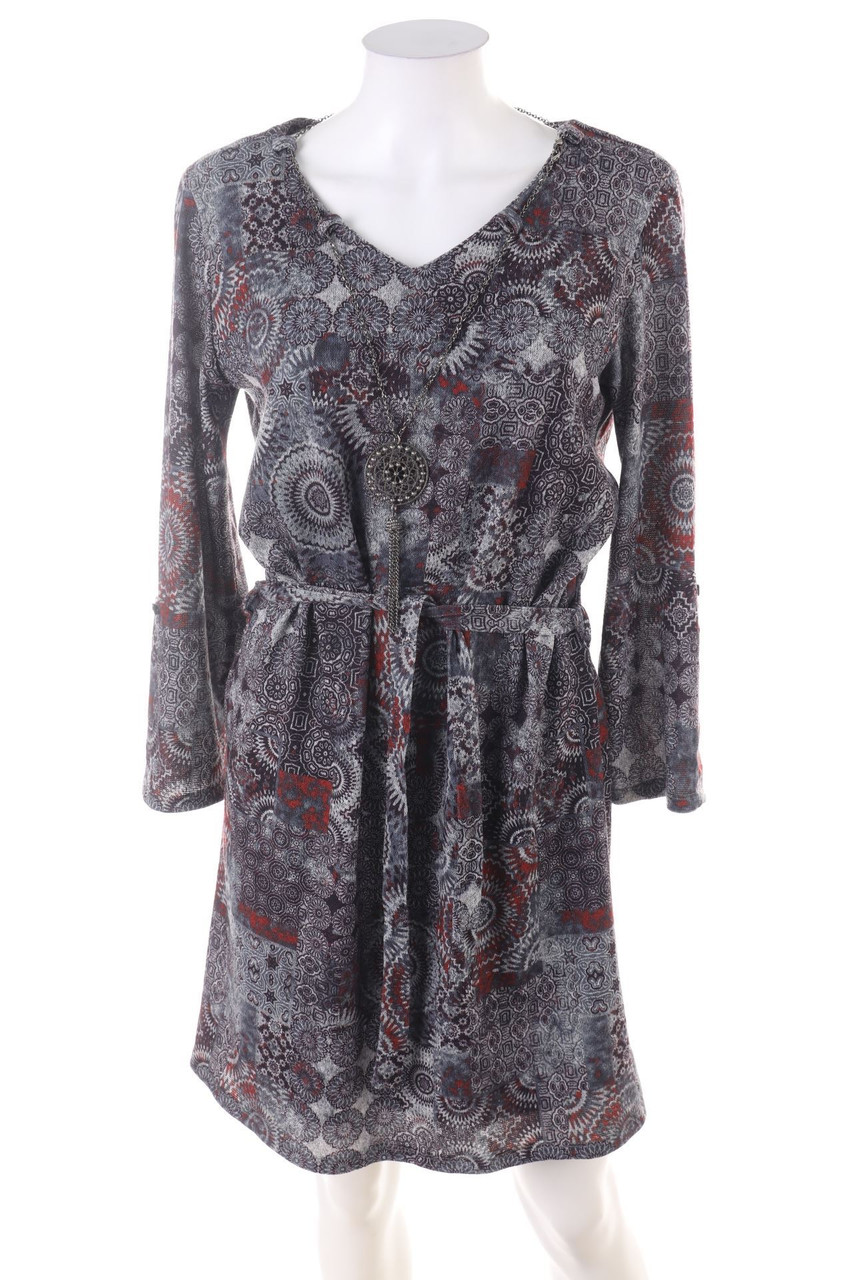 ARMAND THIERY - Muster-Strick-Kleid mit Kette - L