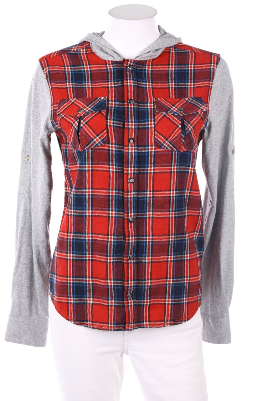 Teddy Smith - Karo-Hemd aus Baumwolle mit Krempel-Ärmeln - S