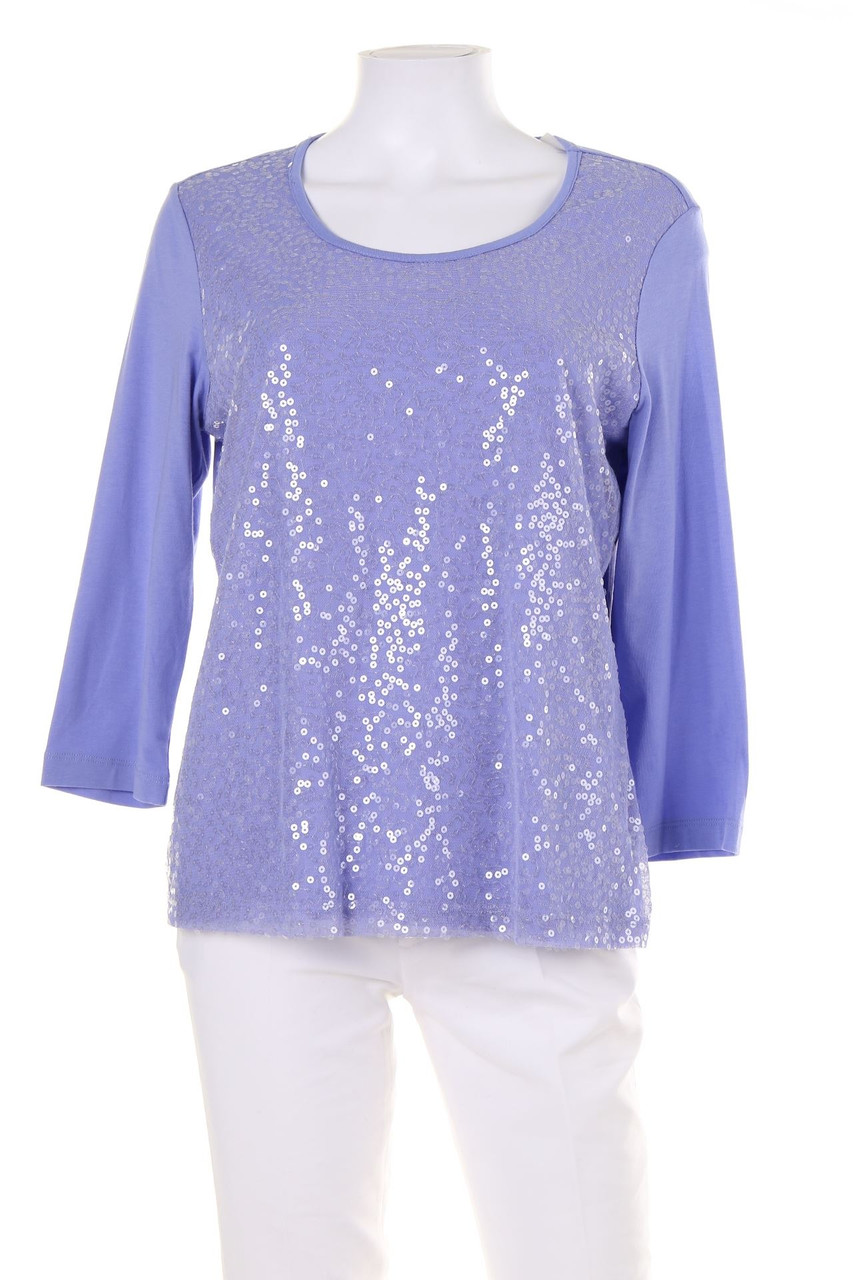 chico´s - Stretch-Shirt aus Baumwoll-Mix mit Pailletten - D 38