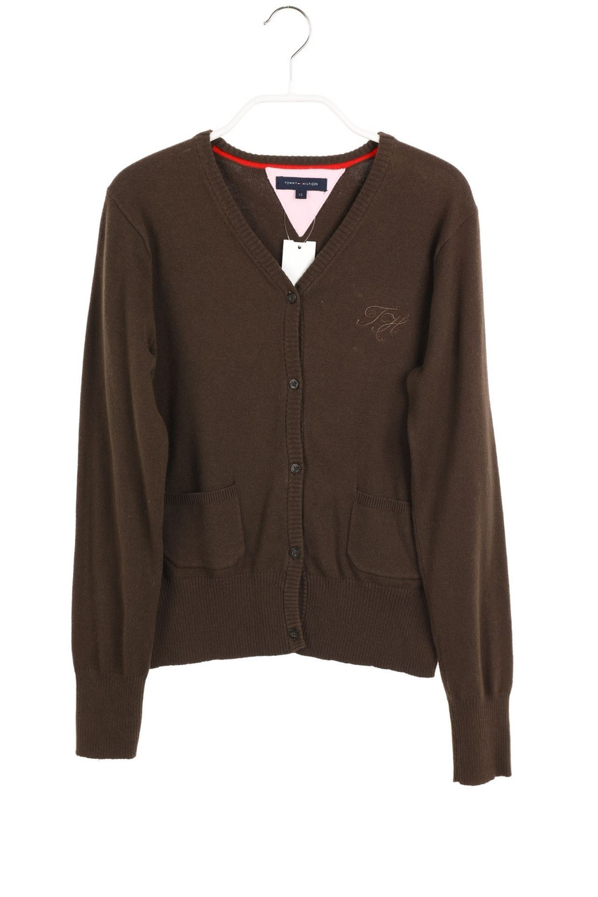 TOMMY HILFIGER - Strickjacke aus Baumwoll-Mix mit Logo-Stickerei - 152