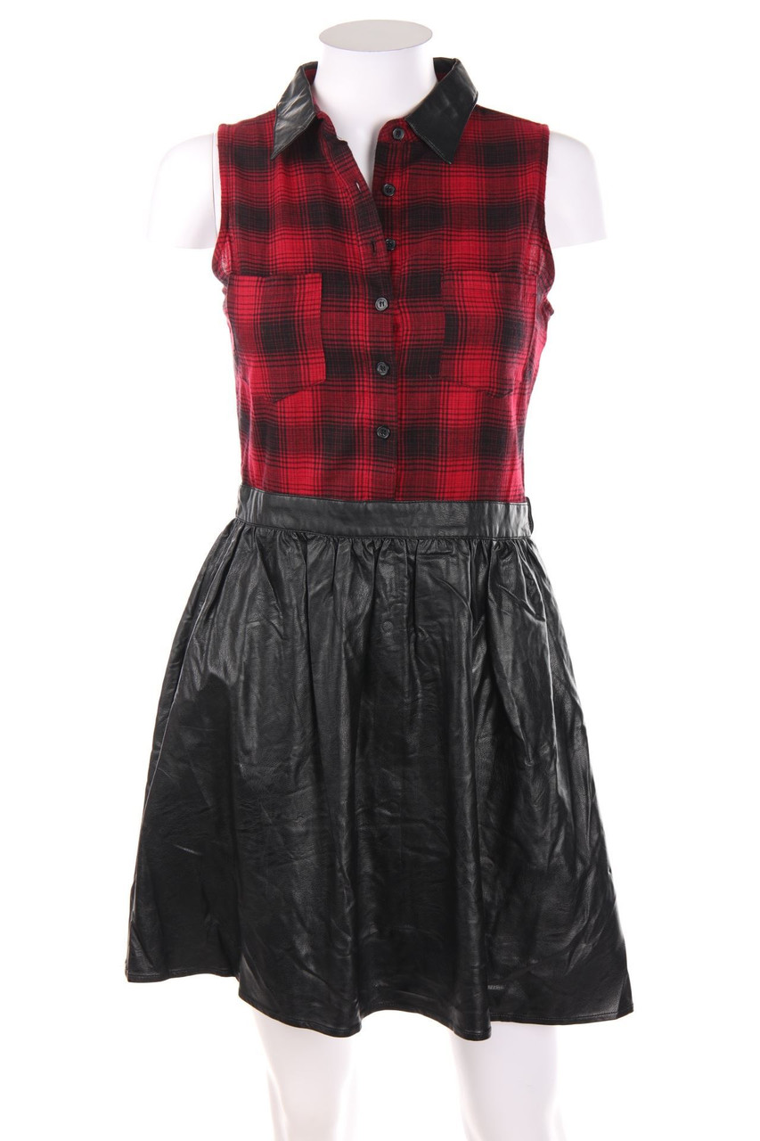 YES OR NO - Mini-Kleid mit Kunstleder-Details - S