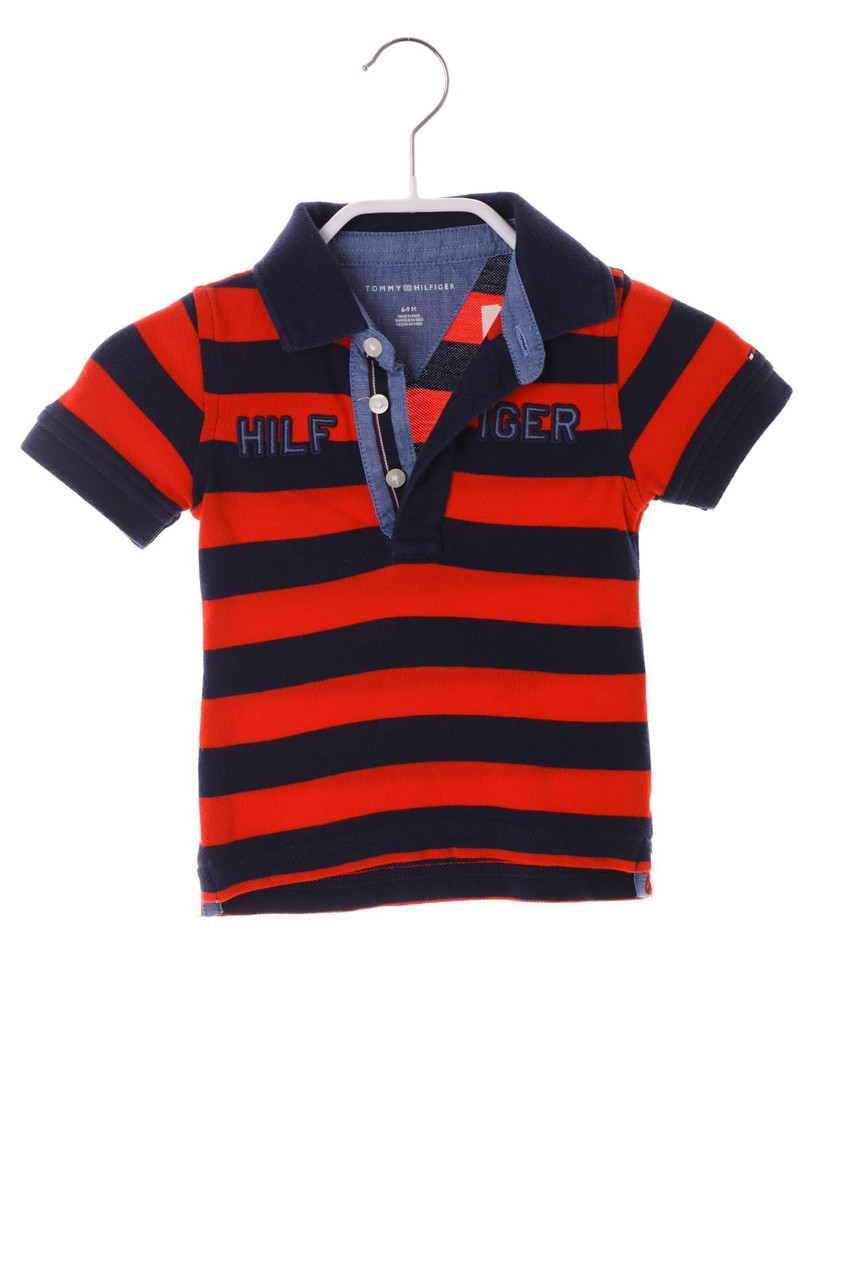 TOMMY HILFIGER - Baumwoll-Poloshirt mit Streifen - 68