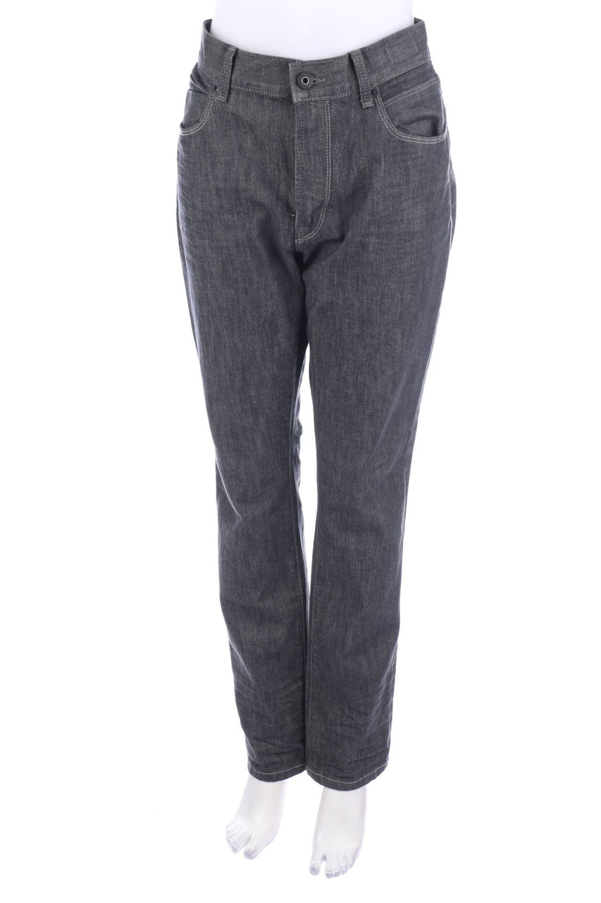 EXPRESS - Straight Cut Jeans aus Baumwoll-Mix mit Logo-Patch - W34