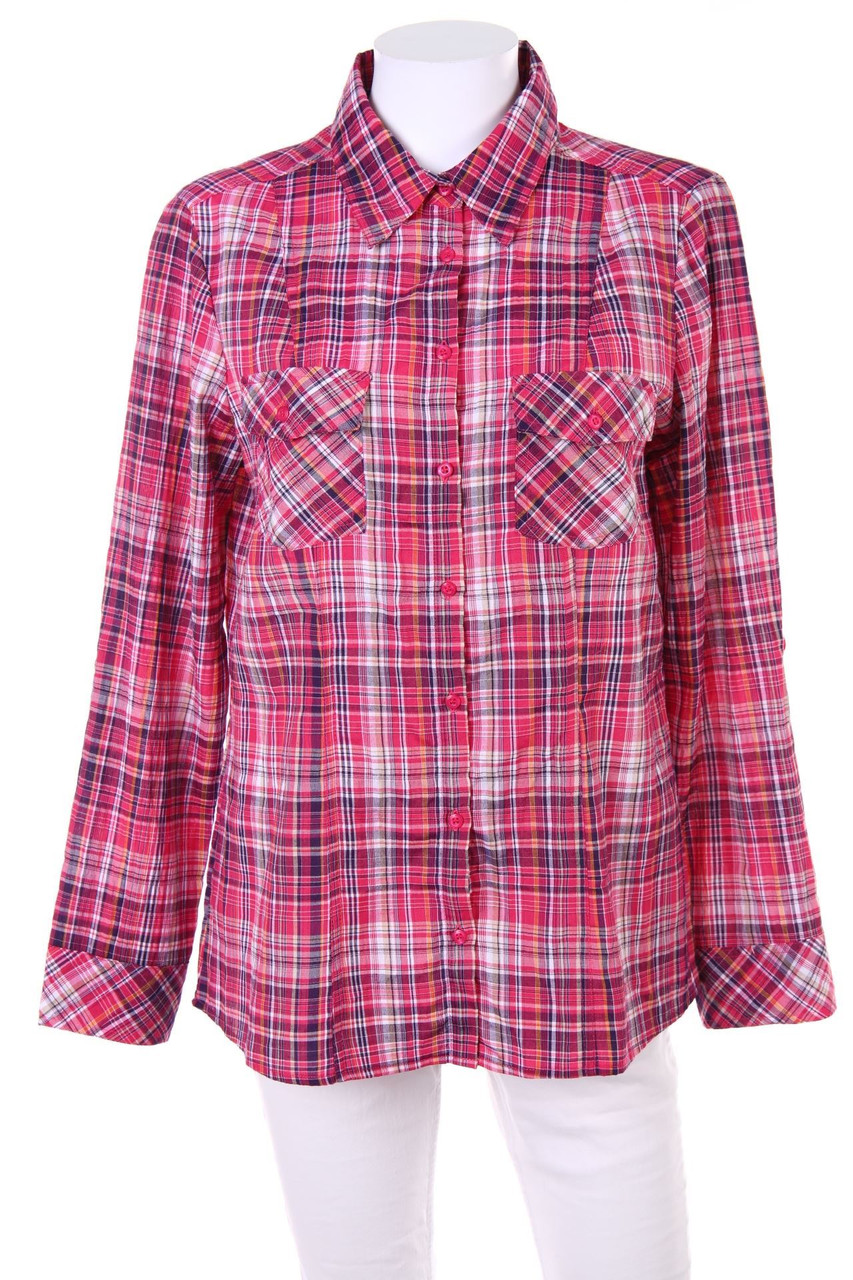 Michèle Boyard - Karo-Hemd-Bluse mit aufgesetzten Taschen - D 42