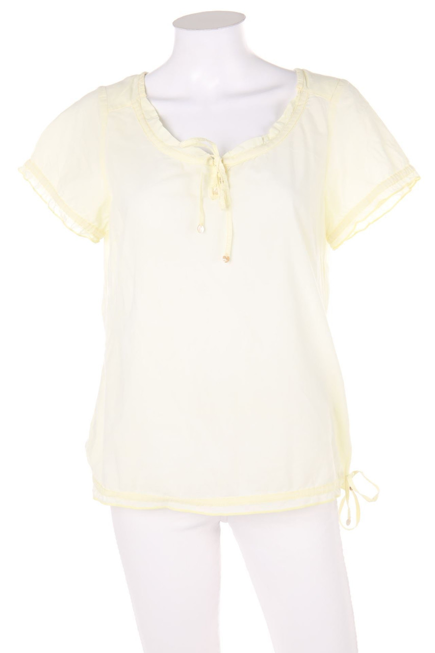 Street One - Kurzarm-Bluse aus Baumwolle mit Tunnelzug mit Schleife - D 36