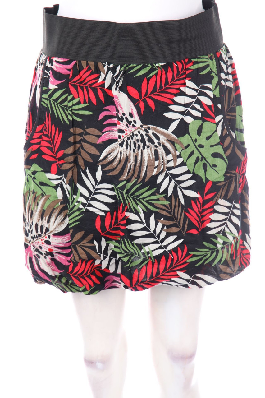 FSBN - Baumwoll-Rock mit floralem Muster mit Tropical Print - L