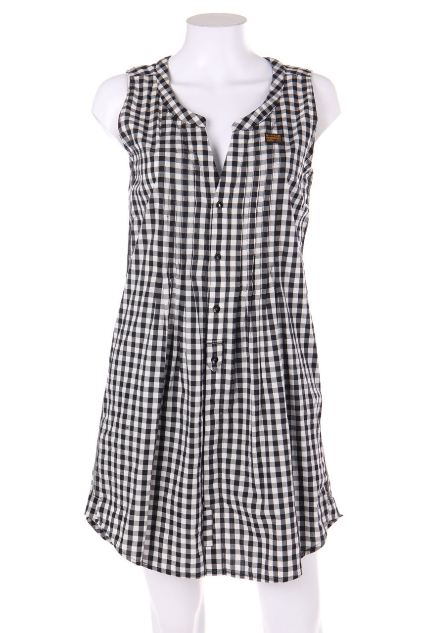 G-STAR WOMEN - Kleid aus Baumwolle mit Karo-Muster - S