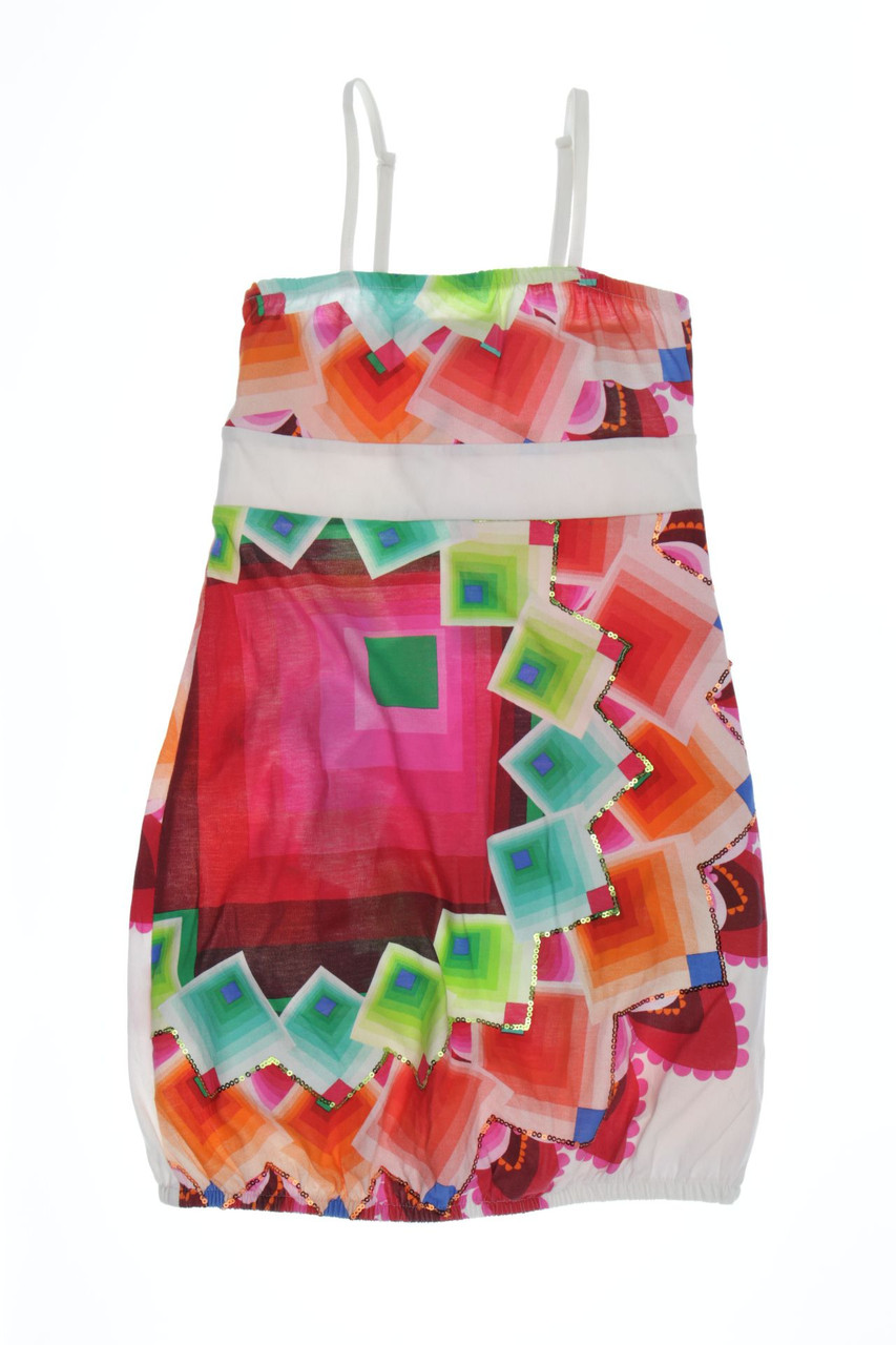 Desigual - Baumwoll-Print-Kleid mit Pailletten - 68