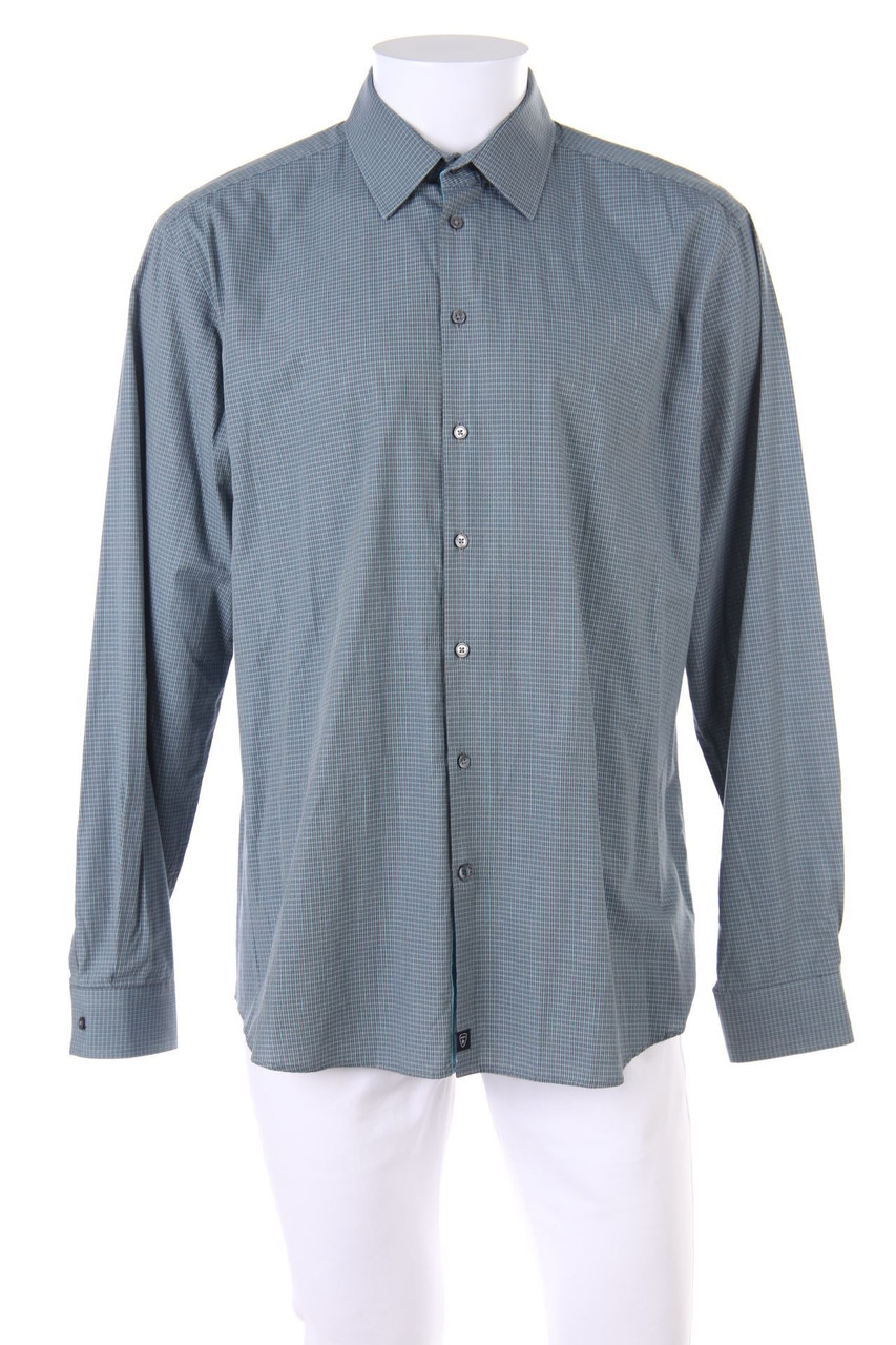 strellson - kariertes Hemd aus Baumwolle mit Logo-Patch - 43