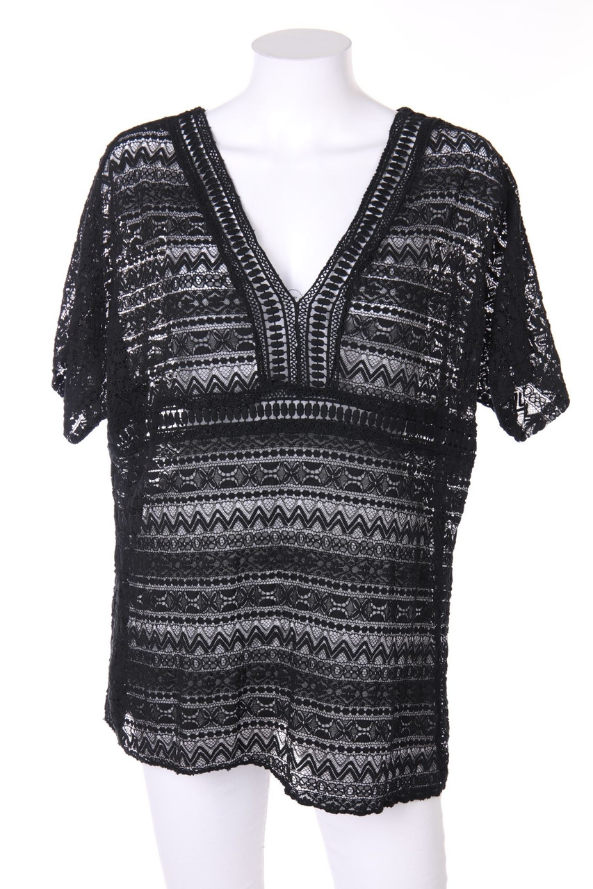 TODAY - Batwing-Shirt aus Spitze mit tiefem Ausschnitt - S