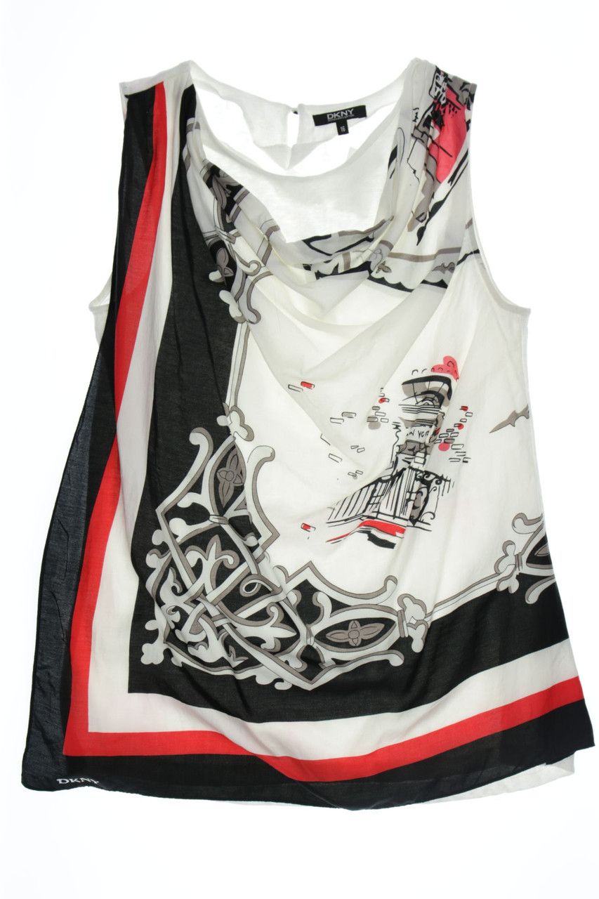 DKNY DONNA KARAN NEW YORK - Print-Top aus Seiden-Mischung - 164