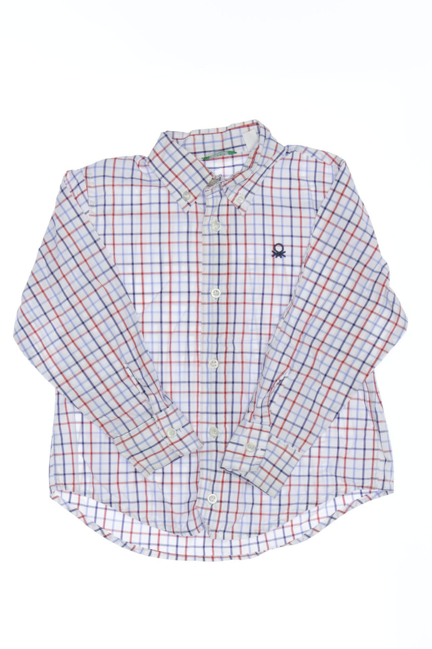 UNITED COLORS OF BENETTON - Karo-Hemd mit Logo-Stickerei - 86