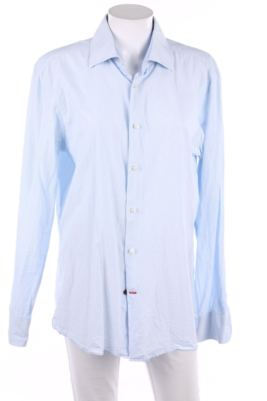 TOMMY HILFIGER TAILORED - gestreiftes Hemd mit Logo-Stickerei - 41