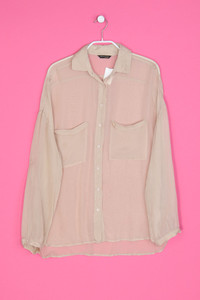 Massimo Dutti - Hemd-Bluse mit Krempel-Ärmeln - D 36