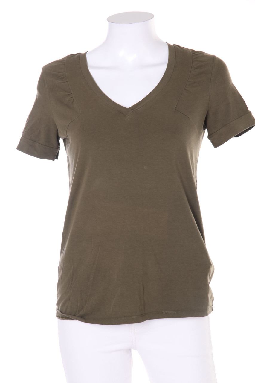 Max Mara WEEKEND - Kurzarm-Shirt aus Baumwoll-Mix mit Raffungen - M