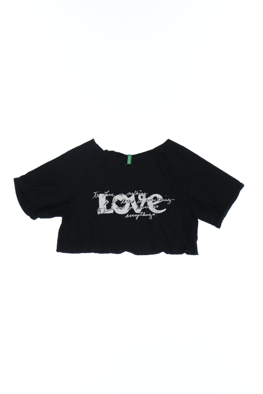 UNITED COLORS OF BENETTON - Cropped-Sweatshirt mit Statement-Print - 122