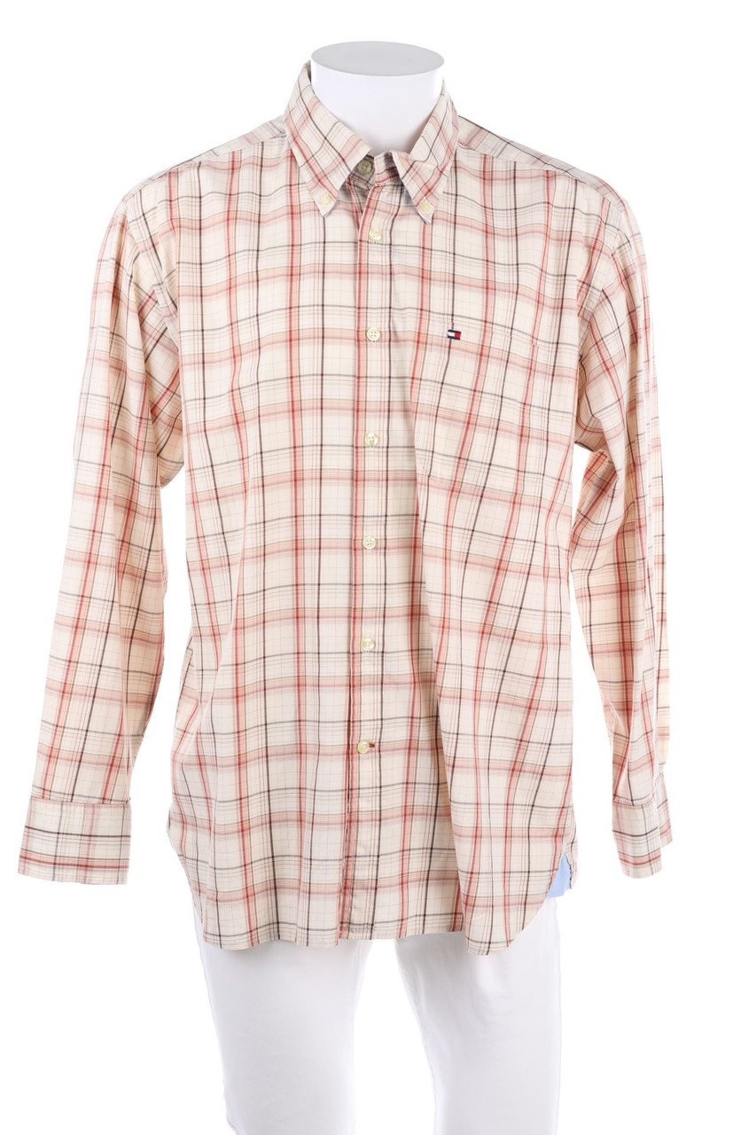 TOMMY HILFIGER - kariertes Button-down-Hemd mit Logo-Stickerei - L