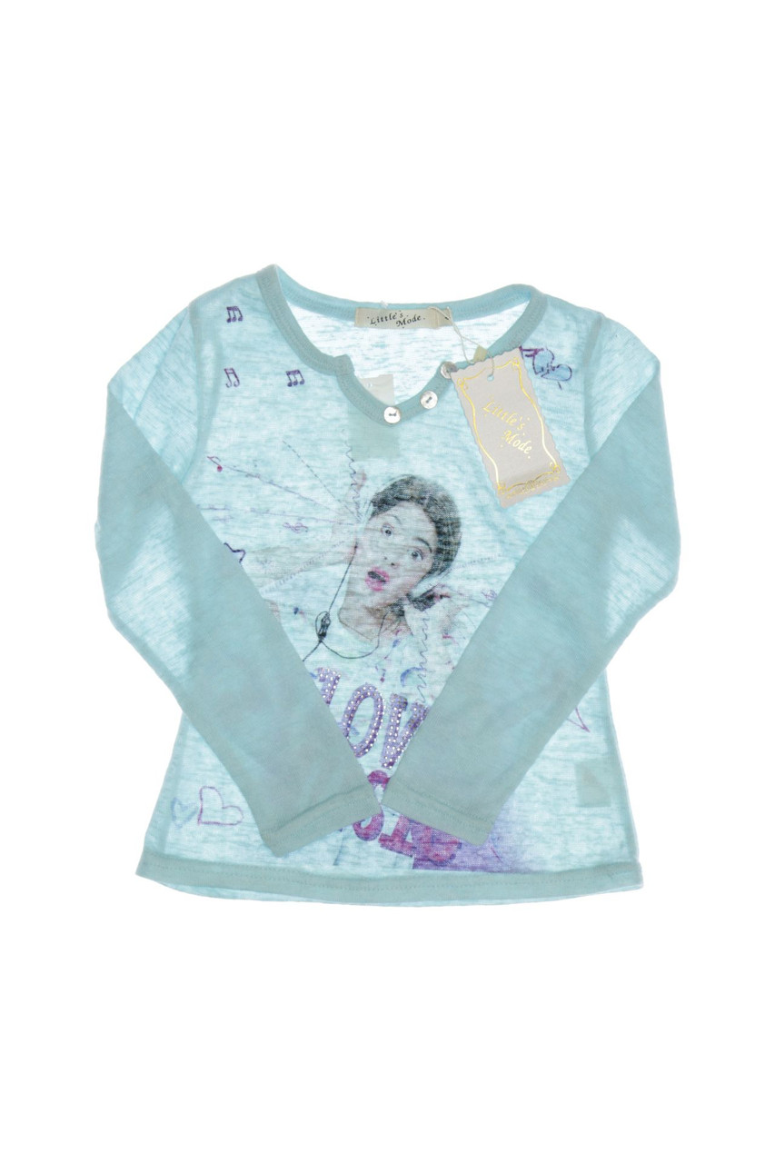 Little´s Mode - Print-T-Shirt mit Strass-Steinen - 104