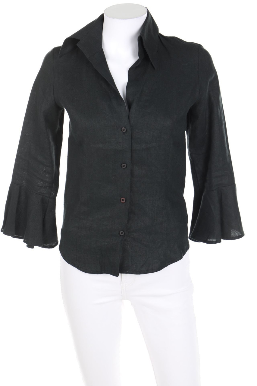 CHICCA TESTI MILANO - Leinen-Leinenbluse mit Volants - D 34