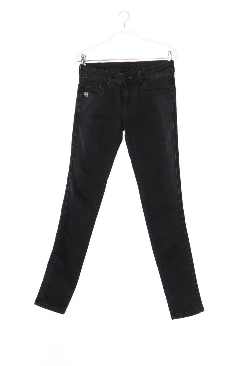 MANGO JEANS - Used Look Skinny-Jeans mit Logo-Badge - D 34