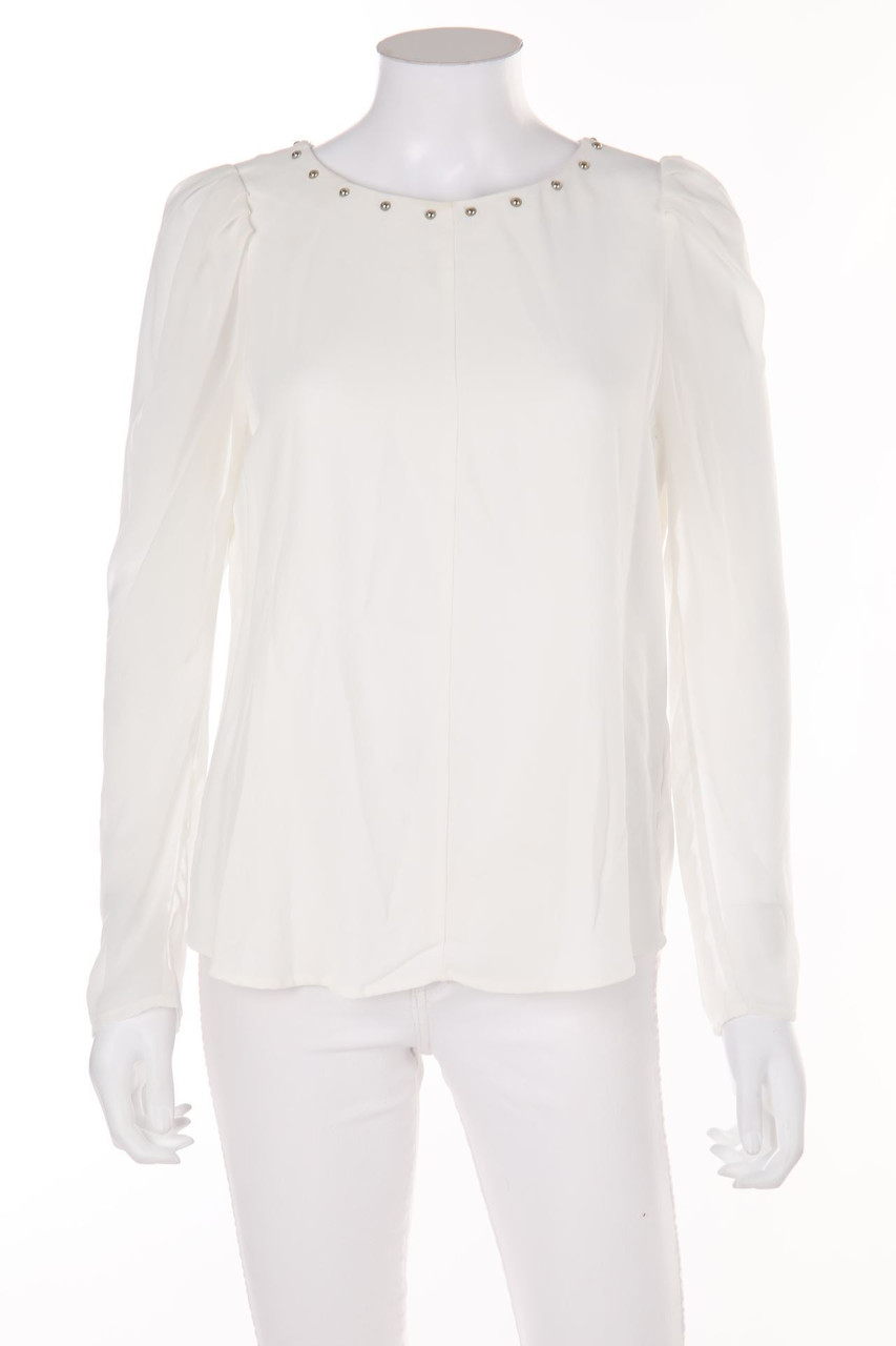 ZARA WOMAN - Longsleeve-Shirt aus Viskose mit Nieten - L
