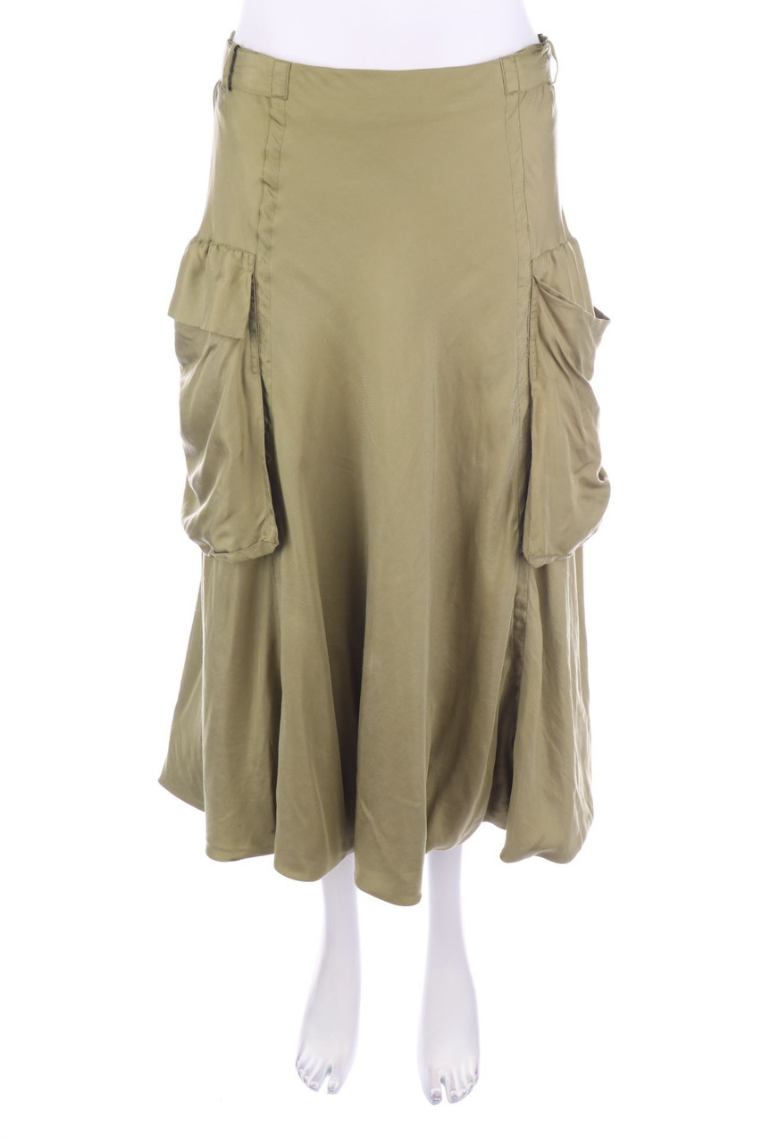 DKNY pure - Midi-Seiden-Rock mit aufgesetzten Taschen - S