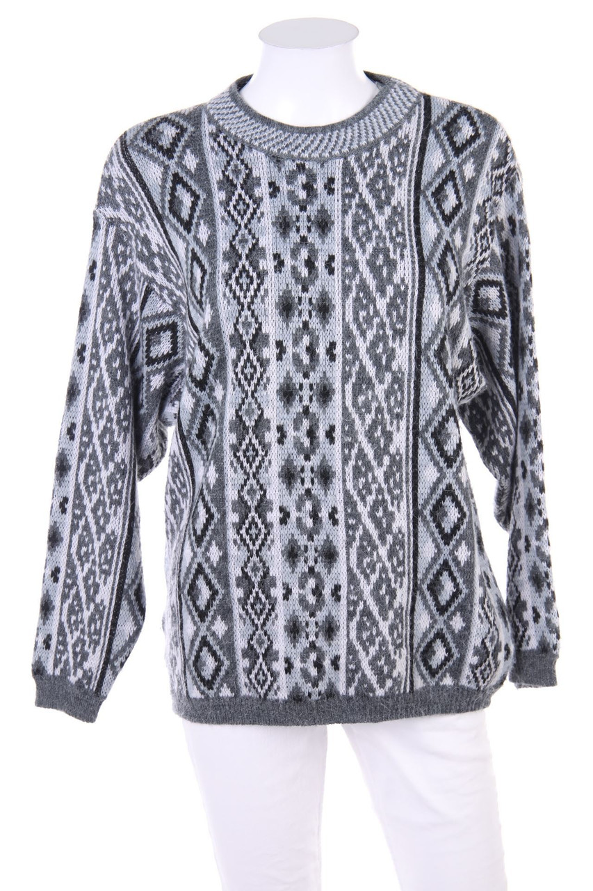 VINTAGE - Muster-Strick-Pullover - XL