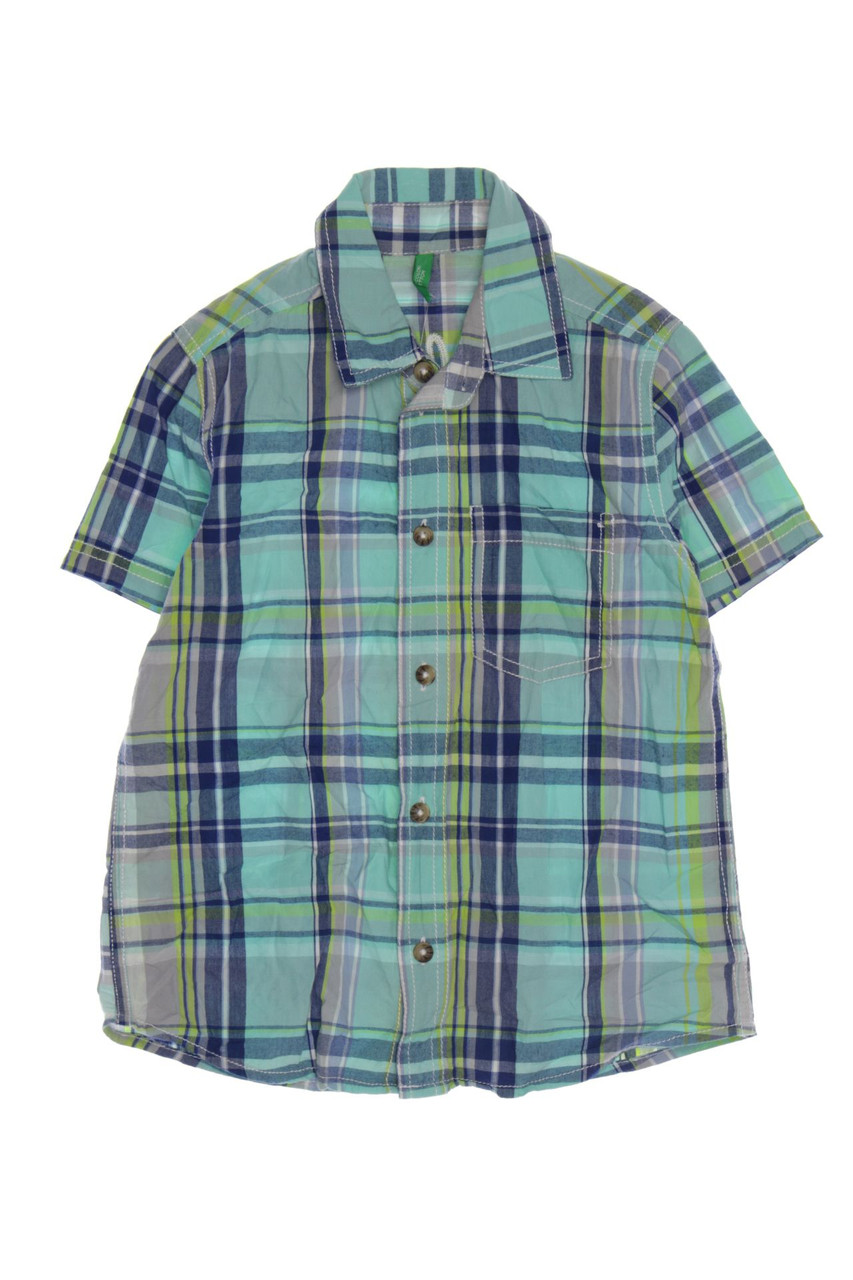 UNITED COLORS OF BENETTON - Baumwoll-Karo-Hemd - 122